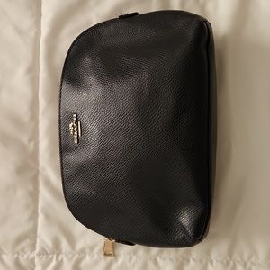 Coach Navy Leather Cosmetic Bag!